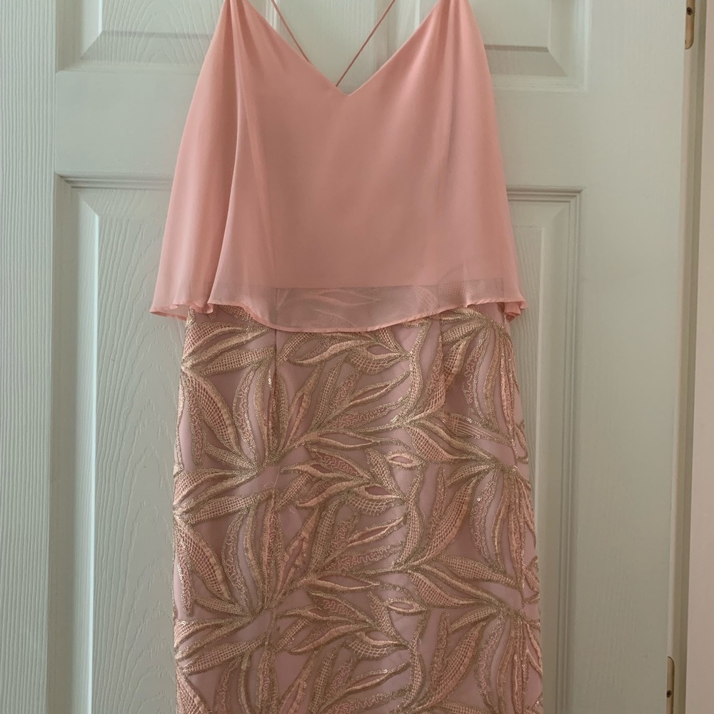 Beautiful pink and gold sequence mini cocktail dress